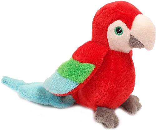 Pia Soft Toys Knuffeldier Papegaai - zachte pluche stof - premium kwaliteit knuffels - rood - 12 cm - Papegaaien