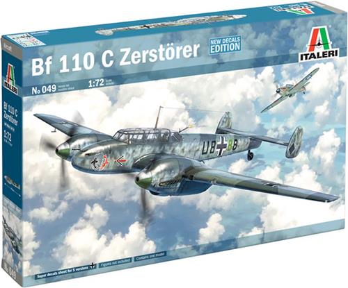 1:72 Italeri 0049 Messerschmitt Bf-110 C3/C4 Zerstörer Plastic Modelbouwpakket