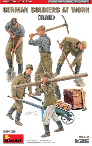 1:35 MiniArt 35408 German Soldiers at Work RAD - Special Edition Plastic Modelbouwpakket