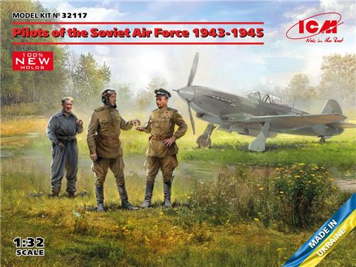 1:32 ICM 32117 Pilots of the Soviet Air Force 1943-1945 Plastic Modelbouwpakket