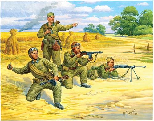 Zvezda - Soviet Paratroops (Zve6138) - modelbouwsets, hobbybouwspeelgoed voor kinderen, modelverf en accessoires