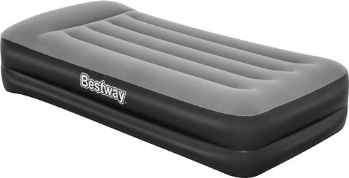 Bestway Luchtbed 1 Persoons - Luchtmatras 191 x 97 x 46 cm - met Ingebouwde Pomp en Leegloopventiel - Tritech Materiaal - Behoud zijn Vorm - Kampeer Accessoires - Zwart/Grijs