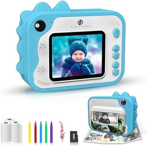 Equivera Kindercamera met Foto Printer - Kindercamera - Printcamera - Digitale Camera Kinderen - Speelgoed Camera