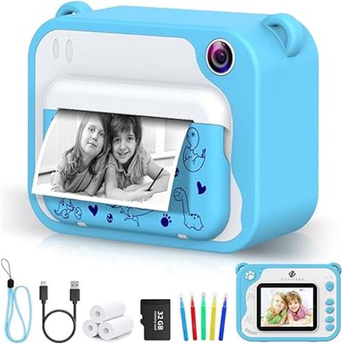 Equivera Kindercamera met Foto Printer - Kindercamera - Printcamera - Digitale Camera Kinderen - Speelgoed Camera