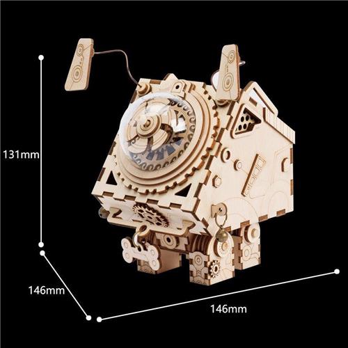 Robotime Seymour AM480 - Houten Modelbouw, Sinterklaas Speelgoed Kerst Cadeau - Muziekdoos - Steampunk - DIY, Sinterklaas Speelgoed Kerst Cadeau