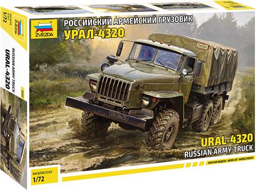 1:72 Zvezda 5050 Ural-4320 Russian Army Truck Plastic Modelbouwpakket