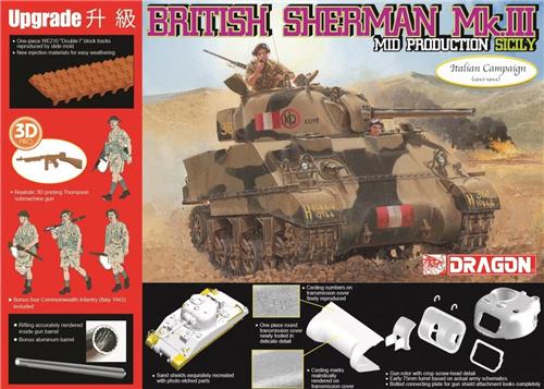 1:35 Dragon 6231 British Sherman Mk.III - Mid Production Sicily Plastic Modelbouwpakket