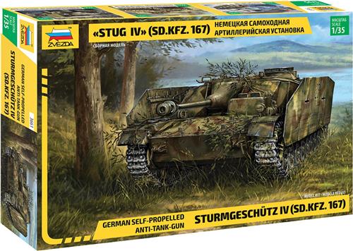 1:35 Zvezda 3661 German Self-Propelled Anti-Tank-Gun Sturmgeschutz IV - Sd.Kfz.167 Plastic Modelbouwpakket