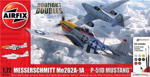 1:72 Airfix 50183 Messerschmitt Me262 & P-51D Mustang Dogfight Double - Gift Set Plastic Modelbouwpakket