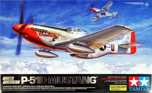 1:32 Tamiya 60322 North American P-51D Mustang Plastic Modelbouwpakket