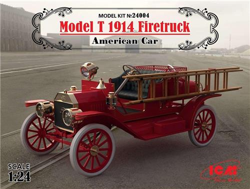 1:24 ICM 24004 Model T 1914 Firetruck - American Car Plastic Modelbouwpakket