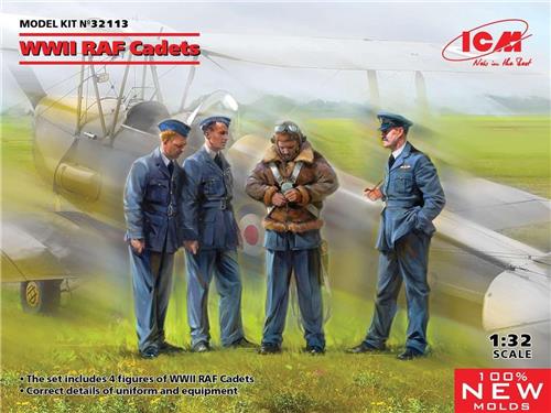 1:32 ICM 32113 WWII RAF Cadets - Figures Plastic Modelbouwpakket