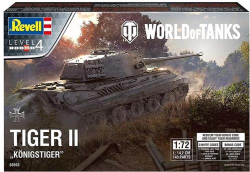 1:72 Revell 03503 Tiger II Ausf. B Konigstiger - World of Tanks Plastic Modelbouwpakket