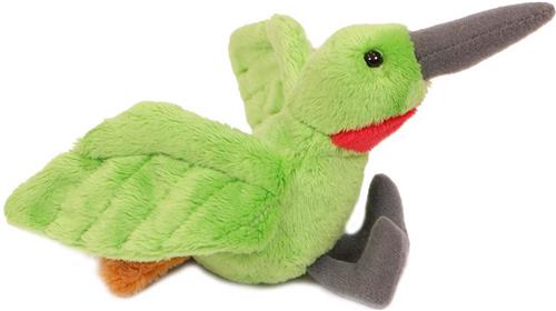 Pia Soft Toys Knuffeldier Kolibri vogel - zachte pluche stof - lichtgroen - kwaliteit knuffels - 10 cm - Tropische vogels