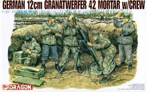 1:35 Dragon 6090 German 12cm Granatwerfer 42 Mortar w/Crew Plastic Modelbouwpakket