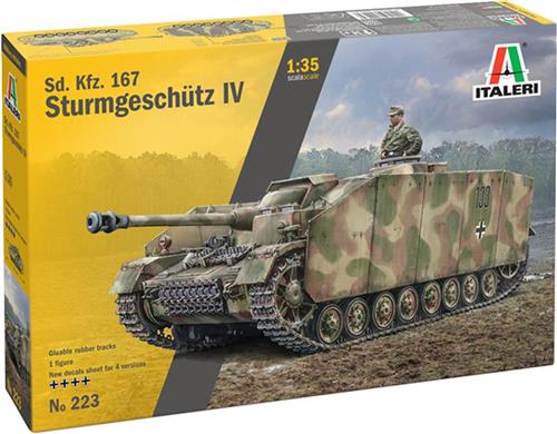 1:35 Italeri 0223 Duitse Sd. Kfz. 167 SturmGeschutz IV Plastic Modelbouwpakket