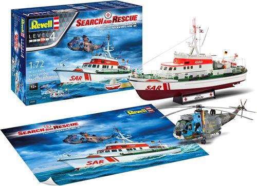 1:72 Revell 05683 DGzRS Berlin + Sea King "Good Bye Set" - Gift Set Plastic Modelbouwpakket