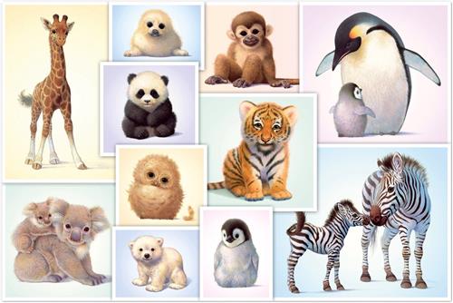 Schmidt Legpuzzel Wilde Babydieren Junior Karton 200 Stukjes