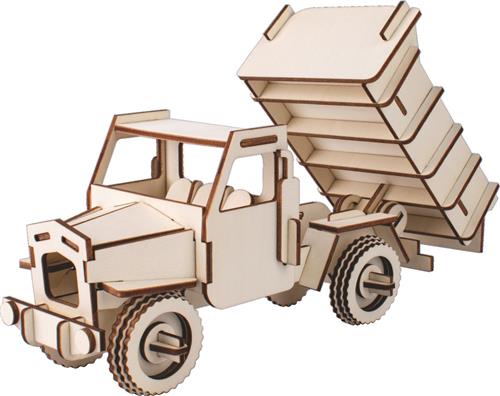 Bouwpakket 3D Puzzel Kiepauto- hout