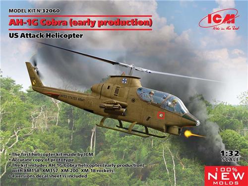 1:32 ICM 32060 AH-1G Cobra (early production), US Attack Helicopter Plastic Modelbouwpakket