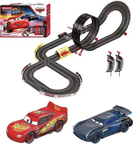 Carrera GO!!! Disney·Pixar Cars - Neon Nights - Lightning McQueen vs. Jackson Storm - Racebaan 5,3m Racebaan