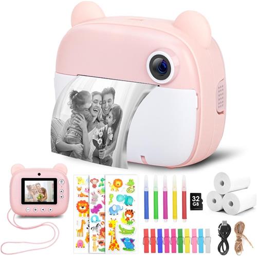 Equivera Kindercamera met Foto Printer - Kindercamera - Printcamera - Digitale Camera Kinderen - Speelgoed Camera