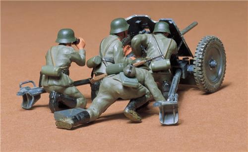 1:35 Tamiya 35035 German 3,7cm Kanone PAK 35/36 w/4 Figures Plastic Modelbouwpakket