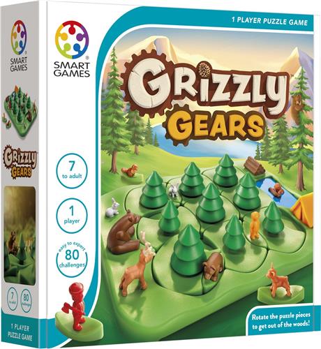 SmartGames - Grizzly Gears - 80 uitdagingen - voor 1 speler - breinbreker - Pas op voor de Beer!