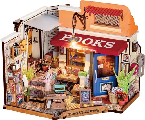 Robotime Rolife Corner Bookstore - DG164 - Knutselen - DIY - Miniatuur - Hobby - Miniatuurhuisje - Creatief