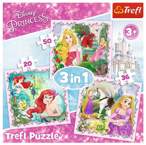 Trefl Princess 3-in-1 puzzel - 20/36/50 puzzel