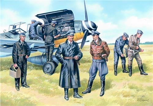 1:48 ICM 48082 German Luftwaffe Pilots and Ground Personnel (1939-1945) Plastic Modelbouwpakket