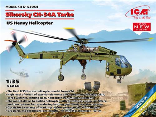 1:35 ICM 53054 Sikorsky CH-54A Tarhe - US Heavy Helicopter Plastic Modelbouwpakket