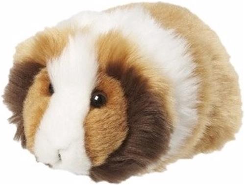 Nature Planet pluche Cavia knuffeldier - 13 cm - bruin/wit - Huisdieren knuffels - mooie kwaliteit