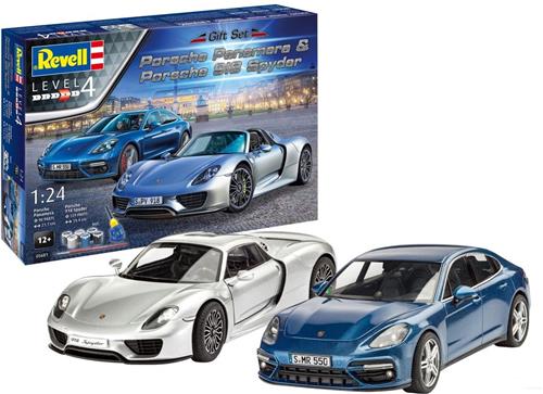 1:24 Revell 05681 Porsche (2 cars!) - Gift Set Plastic Modelbouwpakket