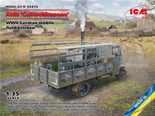 1:35 ICM 35415 WWII German mobile field kitchen AHN - Gulaschkanone Plastic Modelbouwpakket