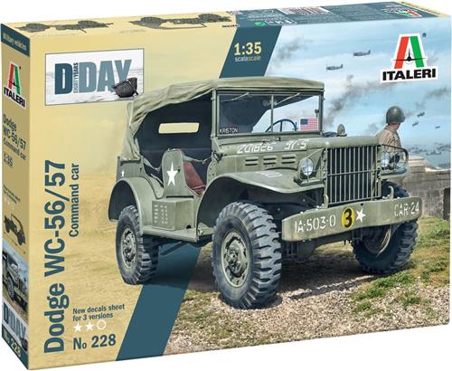 1:35 Italeri 0228 Dodge WC-56/57 Command Car Plastic Modelbouwpakket