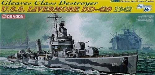 1:350 Dragon 1027 USS Livermore DD-429 - Gleaves Class Destroyer 1942 Plastic Modelbouwpakket