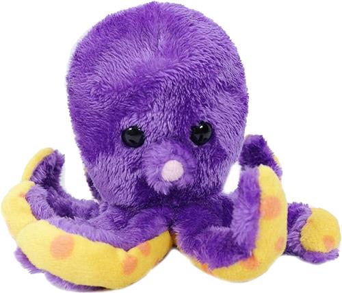 Pia Soft Toys Knuffeldier Inktvis/octopus - zachte pluche stof - premium kwaliteit knuffels - paars - 12 cm - Inktvis/octopusen