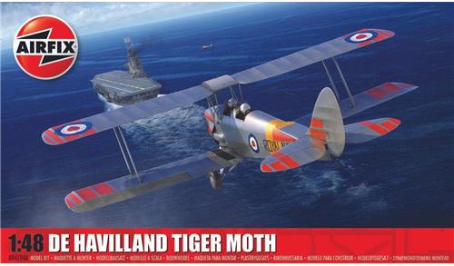 1:48 Airfix 04104A De Havilland DH 82 Tiger Moth - Propeller Vliegtuig Plastic Modelbouwpakket