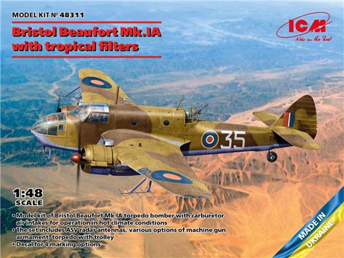 1:48 ICM 48311 Bristol Beaufort Mk.IA Plastic Modelbouwpakket