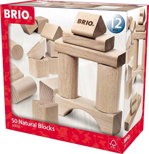 BRIO Blokkenset naturel 50 stuks - 30113