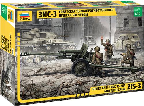 1:35 Zvezda 3671 ZIS-3 with Crew Plastic Modelbouwpakket