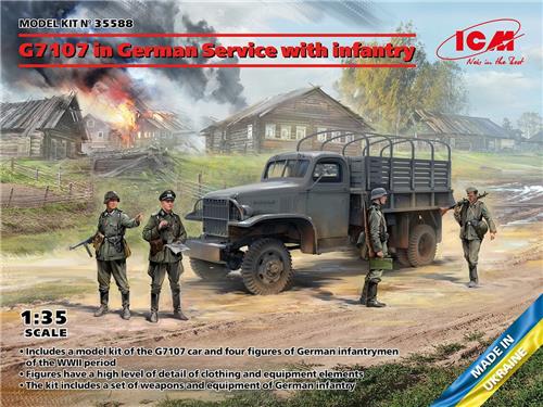 1:35 ICM 35588 G7107 in German Service with infantry Plastic Modelbouwpakket