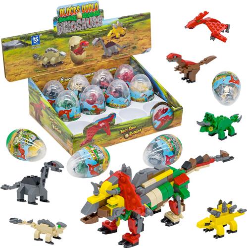 Bouwset 6in1 - Dinosaurus - Prijs per Ei