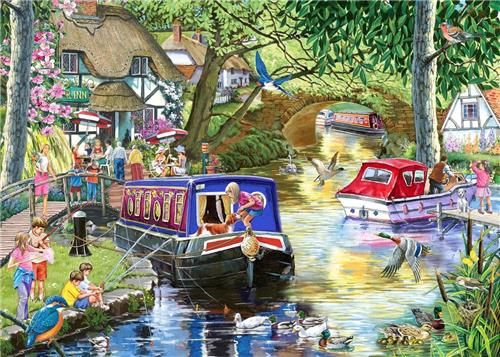 House of Puzzles Summer on the River - 1000 Piece Jigsaw Puzzle