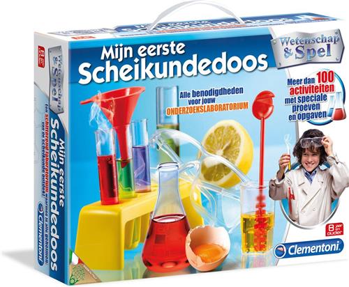 Clementoni Wetenschap & Spel - Mijn Eerste Scheikundedoos - Experimenteerdoos met 100 Experimenten - Laboratorium Speelgoed - 8+ Jaar