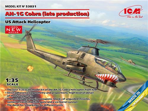 1:35 ICM 53031 AH-1G Cobra - late production - US Attack Helicopter Plastic Modelbouwpakket