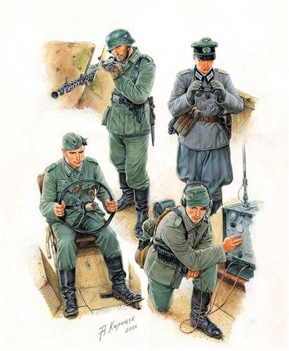 1:35 Zvezda 3585 German Halftrack Crew Plastic Modelbouwpakket