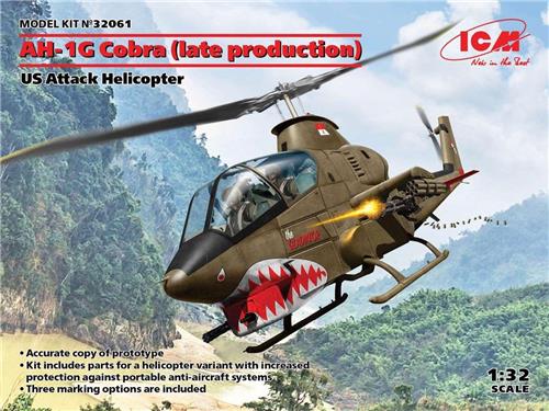 1:32 ICM 32061 AH-1G Cobra (late production) US Attack Helicopter Plastic Modelbouwpakket