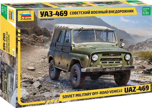 1:35 Zvezda 3629 UAZ-469 Soviet Military Off-Road Vehicle Plastic Modelbouwpakket